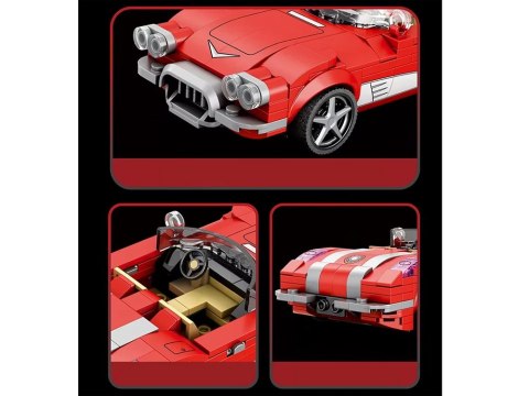 JOKOMISIADA Klocki techniczne Retro auto CZERWONY KABRIOLET z lat 50. 311-ele ZA5790