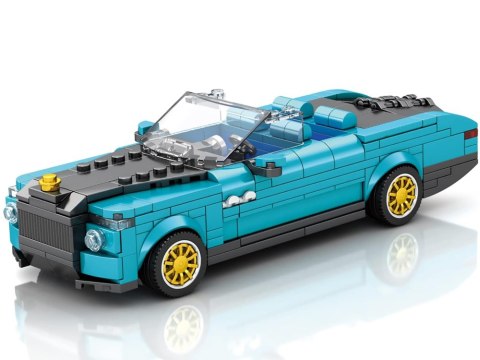 JOKOMISIADA Klocki techniczne Retro auto NIEBIESKI KABRIOLET złote felgi 417-ele ZA5788