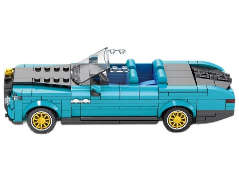 JOKOMISIADA Klocki techniczne Retro auto NIEBIESKI KABRIOLET złote felgi 417-ele ZA5788