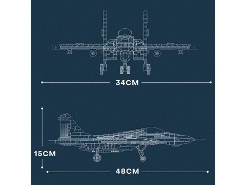 JOKOMISIADA Klocki techniczne Samolot myśliwski dalekiego zasięgu MIG-29 1290ele ZA5800