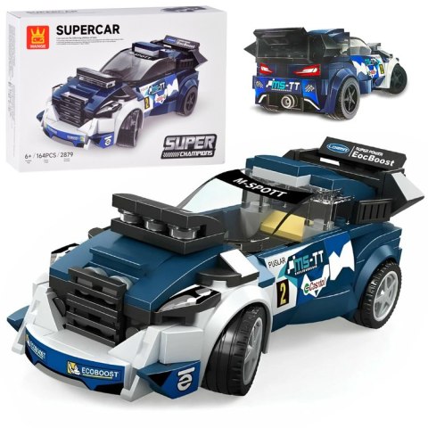 JOKOMISIADA Klocki techniczne Sportowe auto GRANATOWE 164-elementy + naklejki ZA5745