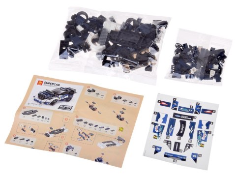 JOKOMISIADA Klocki techniczne Sportowe auto GRANATOWE 164-elementy + naklejki ZA5745