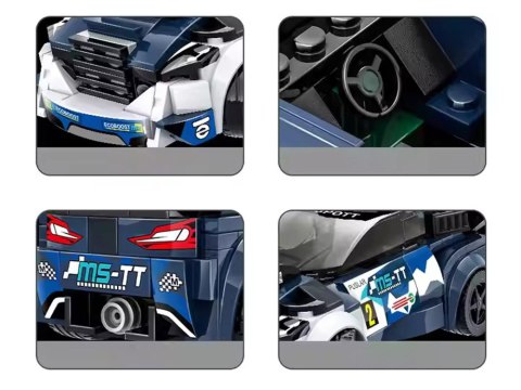 JOKOMISIADA Klocki techniczne Sportowe auto GRANATOWE 164-elementy + naklejki ZA5745