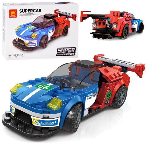 JOKOMISIADA Klocki techniczne Sportowe auto NIEBIESKO-CZERWONE 138-elementów ZA5744