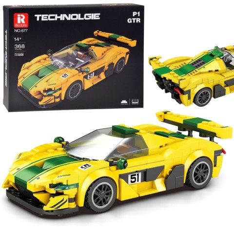 JOKOMISIADA Klocki techniczne Sportowe auto P1 GTR ŻÓŁTO-ZIELONE 368-ele ZA5781