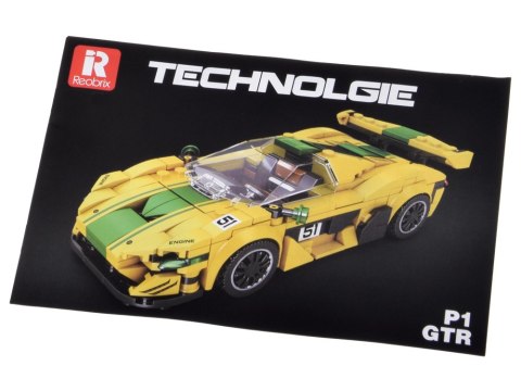 JOKOMISIADA Klocki techniczne Sportowe auto P1 GTR ŻÓŁTO-ZIELONE 368-ele ZA5781
