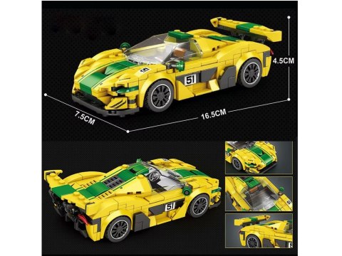 JOKOMISIADA Klocki techniczne Sportowe auto P1 GTR ŻÓŁTO-ZIELONE 368-ele ZA5781