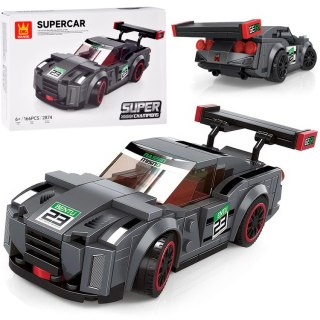 JOKOMISIADA Klocki techniczne Sportowe auto SZARE 166-elementów + naklejki ZA5743