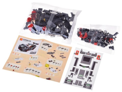 JOKOMISIADA Klocki techniczne Sportowe auto SZARE 166-elementów + naklejki ZA5743