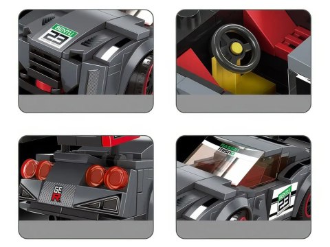 JOKOMISIADA Klocki techniczne Sportowe auto SZARE 166-elementów + naklejki ZA5743