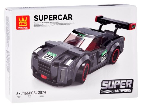 JOKOMISIADA Klocki techniczne Sportowe auto SZARE 166-elementów + naklejki ZA5743