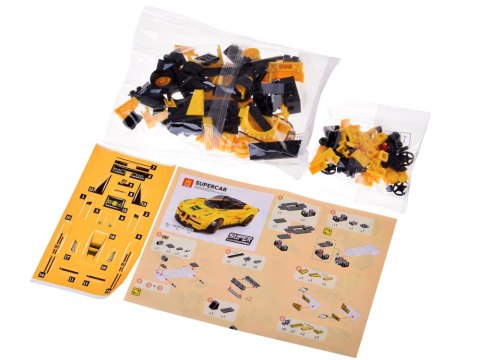JOKOMISIADA Klocki techniczne Sportowe auto ŻÓŁTE 143-elementy + naklejki ZA5742