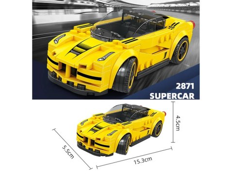 JOKOMISIADA Klocki techniczne Sportowe auto ŻÓŁTE 143-elementy + naklejki ZA5742