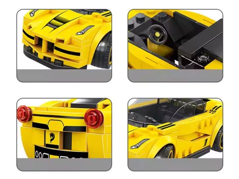 JOKOMISIADA Klocki techniczne Sportowe auto ŻÓŁTE 143-elementy + naklejki ZA5742