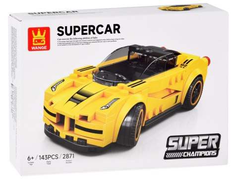 JOKOMISIADA Klocki techniczne Sportowe auto ŻÓŁTE 143-elementy + naklejki ZA5742