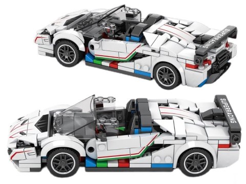 JOKOMISIADA Klocki techniczne Supersportowe auto BIAŁY KABRIOLET spojler 348-ele ZA5787