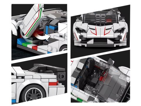 JOKOMISIADA Klocki techniczne Supersportowe auto BIAŁY KABRIOLET spojler 348-ele ZA5787