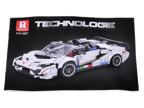 JOKOMISIADA Klocki techniczne Supersportowe auto BIAŁY KABRIOLET spojler 348-ele ZA5787