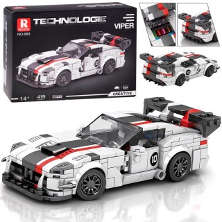 JOKOMISIADA Klocki techniczne Supersportowe auto BIAŁY VIPER spojler 419-ele ZA5784