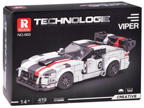 JOKOMISIADA Klocki techniczne Supersportowe auto BIAŁY VIPER spojler 419-ele ZA5784