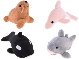 JOKOMISIADA Pluszowe zwierzątka oceanu z piszczałką - Foczka Delfin Orka Rekin ZA5779