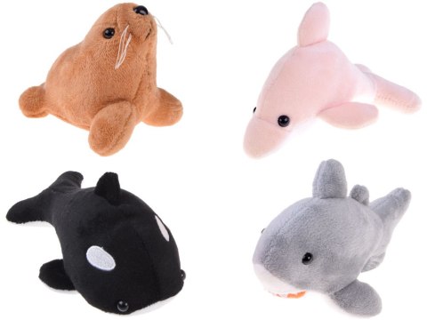 JOKOMISIADA Pluszowe zwierzątka oceanu z piszczałką - Foczka Delfin Orka Rekin ZA5779