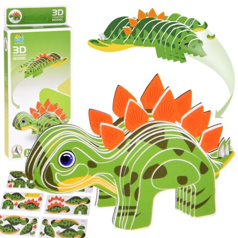 JOKOMISIADA Puzzle 3D Kartonowy Model - Dinozaur Stegosaurus DIY Zrób to sam ZA5810