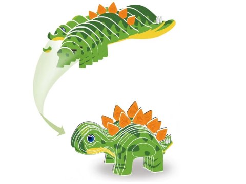 JOKOMISIADA Puzzle 3D Kartonowy Model - Dinozaur Stegosaurus DIY Zrób to sam ZA5810