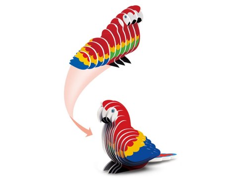JOKOMISIADA Puzzle 3D kartonowy model kolorowy PAPUGA ARA zrób to sam DIY 24 el ZA5719