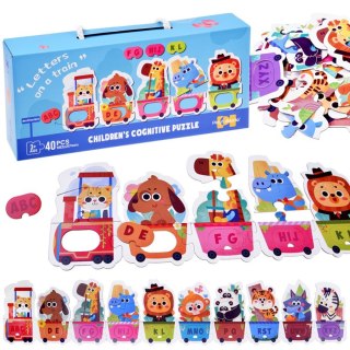 JOKOMISIADA Puzzle edukacyjne Pociąg ze zwierzątkami do nauki alfabetu 40-ele ZA5751