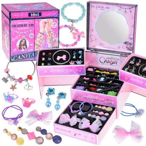 JOKOMISIADA Rozkładana szkatułka na biżuterię koraliki DIY ozdoby do włosów ZA5732