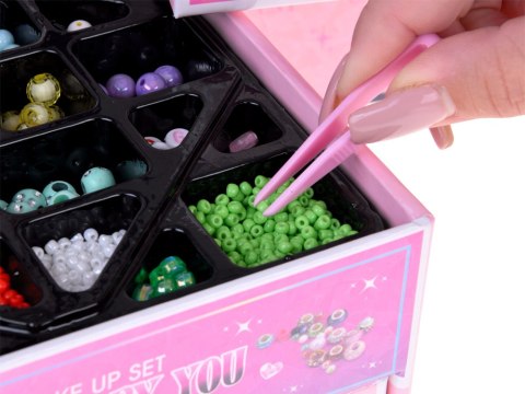 JOKOMISIADA Rozkładana szkatułka na biżuterię koraliki DIY ozdoby do włosów ZA5732