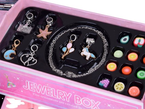 JOKOMISIADA Rozkładana szkatułka na biżuterię koraliki DIY ozdoby do włosów ZA5732