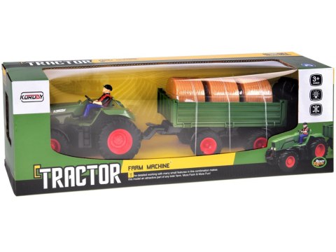 JOKOMISIADA Sterowany Traktor na pilota z przyczepą + bale siana traktorzysta RC0717