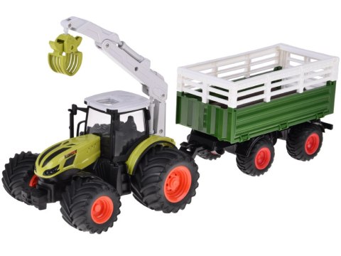 JOKOMISIADA Sterowany Traktor na pilota z przyczepą i chwytakiem bale drewna RC0719