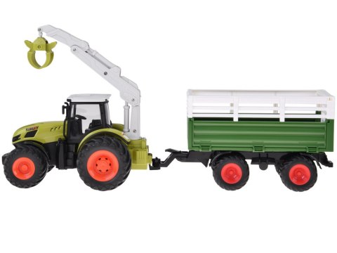 JOKOMISIADA Sterowany Traktor na pilota z przyczepą i chwytakiem bale drewna RC0719
