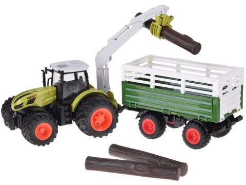 JOKOMISIADA Sterowany Traktor na pilota z przyczepą i chwytakiem bale drewna RC0719