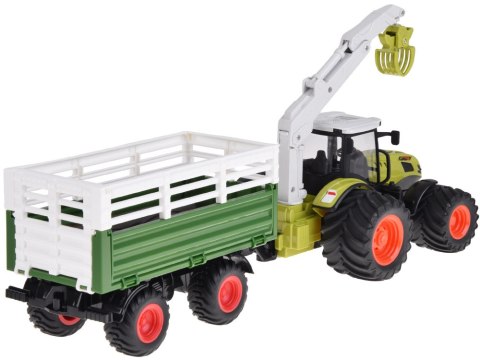 JOKOMISIADA Sterowany Traktor na pilota z przyczepą i chwytakiem bale drewna RC0719