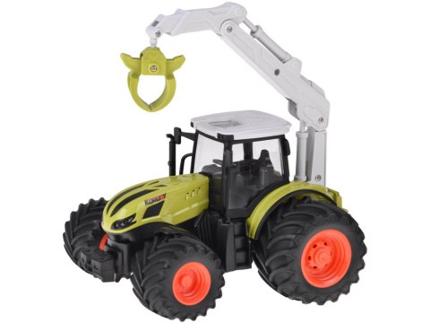 JOKOMISIADA Sterowany Traktor na pilota z przyczepą i chwytakiem bale drewna RC0719
