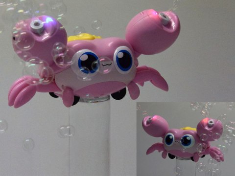 JOKOMISIADA Uroczy chodzący KRAB na BAŃKI MYDLANE automat maszyna świeci gra ZA5717