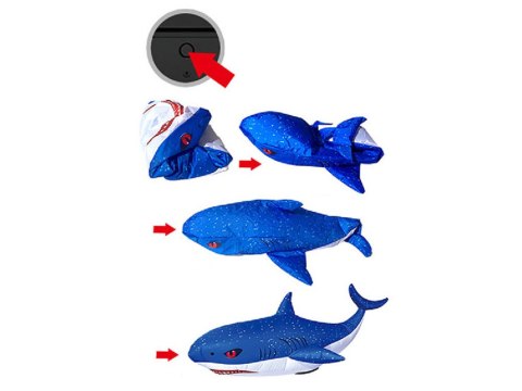 JOKOMISIADA Zdalnie sterowany duży Dmuchany Rekin - 360° zabawy bez ograniczeń RC0720