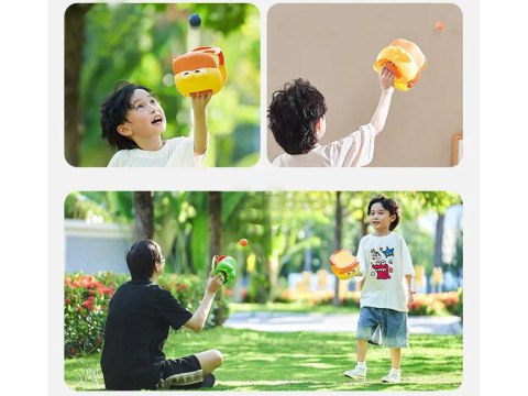 JOKOMISIADA Zestaw sportowy - gra zręcznościowa Wyrzutnia KACZKA + 4 piłki ZA5604