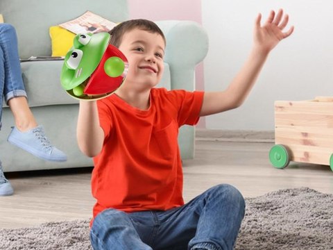 JOKOMISIADA Zestaw sportowy - gra zręcznościowa Wyrzutnia ŻABA + 4 piłki ZA5604