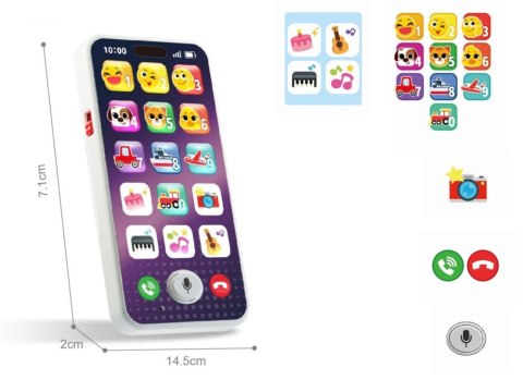 Hola Interaktywny telefon SMARTPHONE dla malucha z muzyką i dźwiękami ZA5872