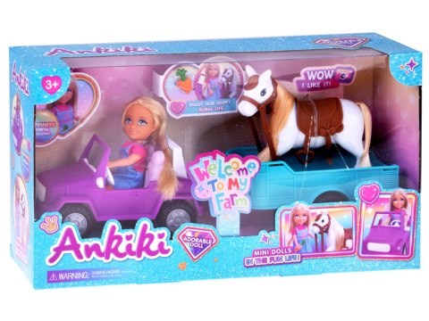 JOKOMISIADA Ankiki Zestaw Lalka Farmerka z Koniem, Autkiem i Przyczepą ZA5881