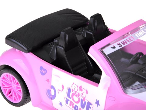 JOKOMISIADA Autko dla lalki Różowy Samochód Cabrio z pilotem dla dziewczynek ZA5908