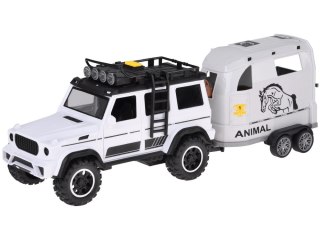 JOKOMISIADA Auto terenowe z otwieraną przyczepą bukmanką + KOŃ Światło i dźwięk ZA5912