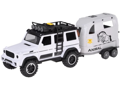 JOKOMISIADA Auto terenowe z otwieraną przyczepą bukmanką + KOŃ Światło i dźwięk ZA5912