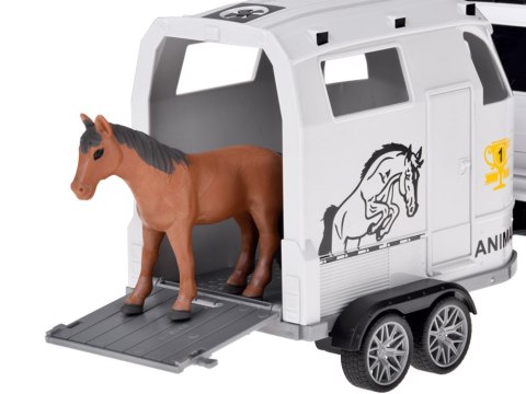 JOKOMISIADA Auto terenowe z otwieraną przyczepą bukmanką + KOŃ Światło i dźwięk ZA5912