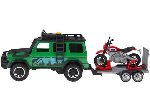 JOKOMISIADA Auto terenowe z przyczepą typu laweta + MOTOR Światło i dźwięk ZA5913